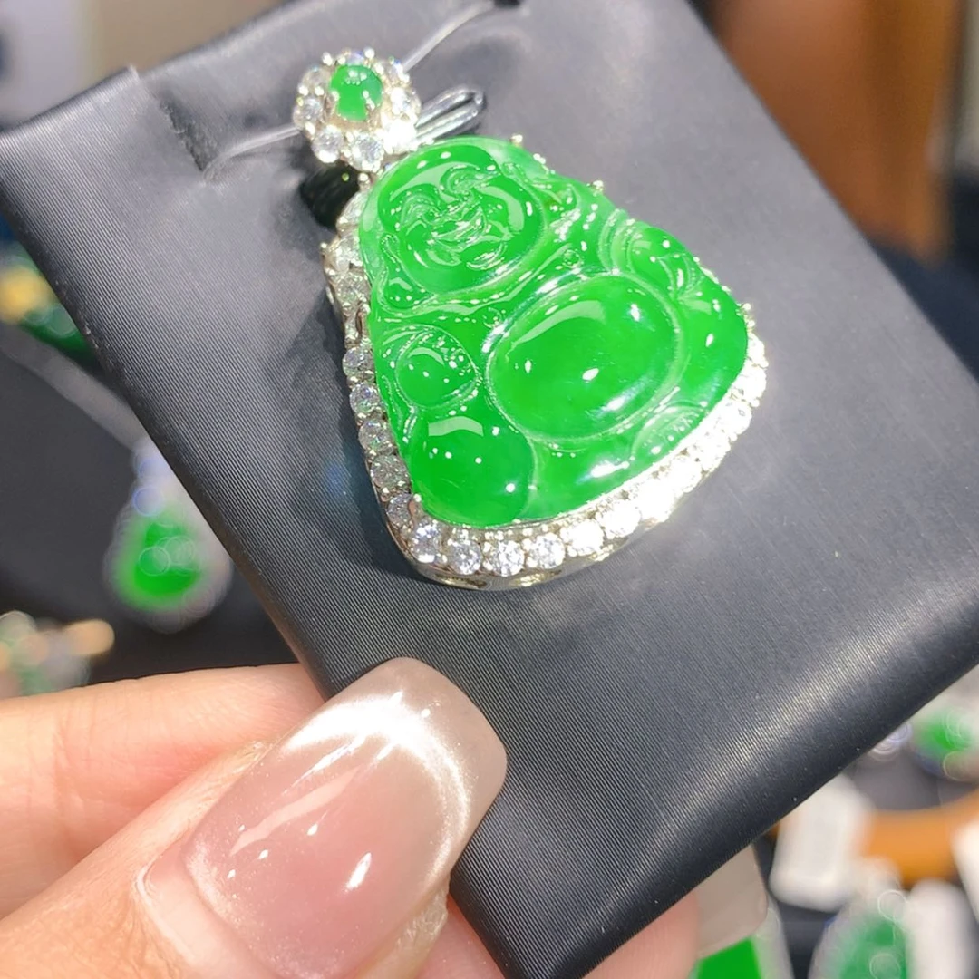【闪购商品】颈饰银S925镶嵌翡翠8柒姐