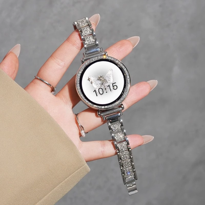 适用华为GT5手表GT6女表带watchgt4满钻施华洛gt3智能pro腕表金属