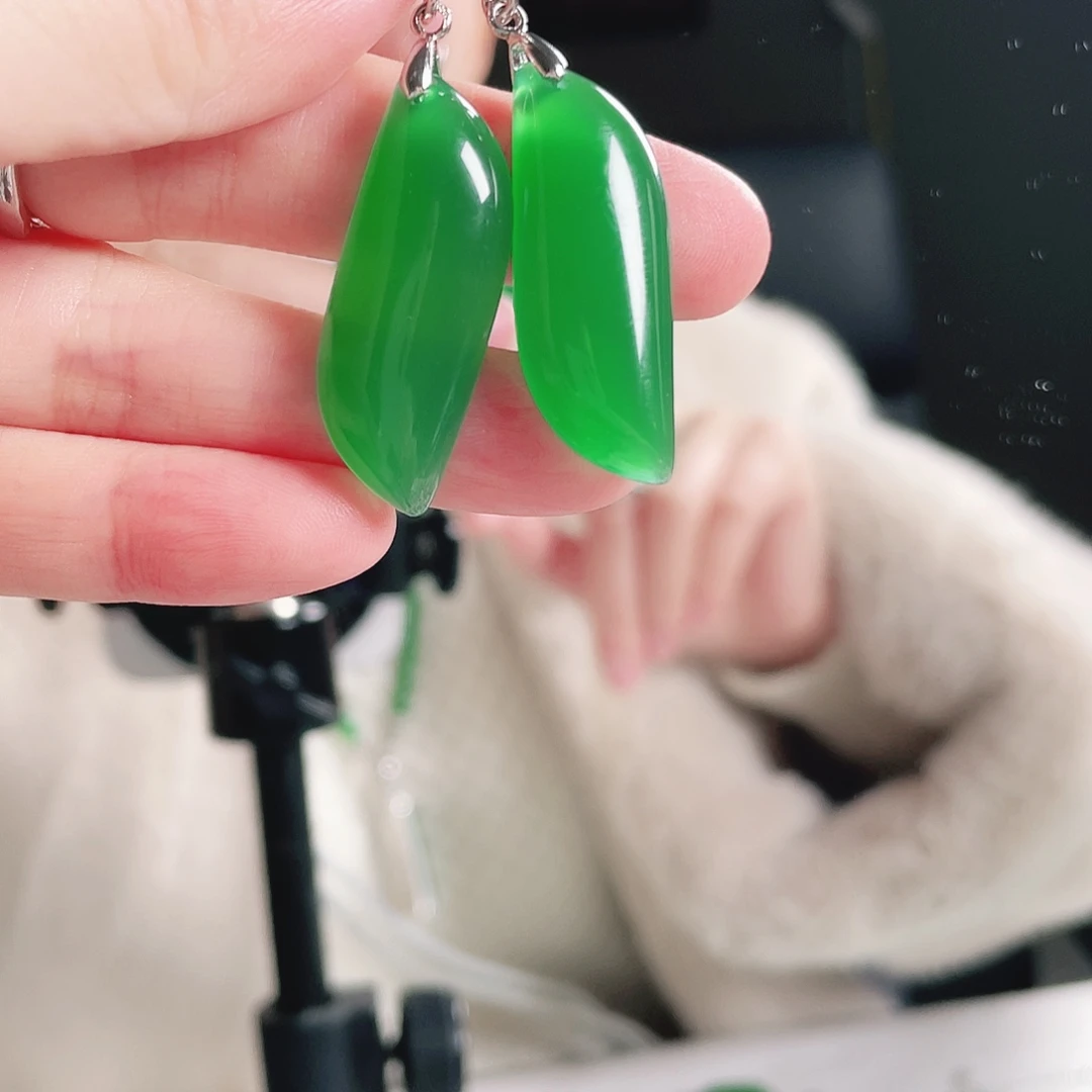 玛瑙/玉髓合金耳钉