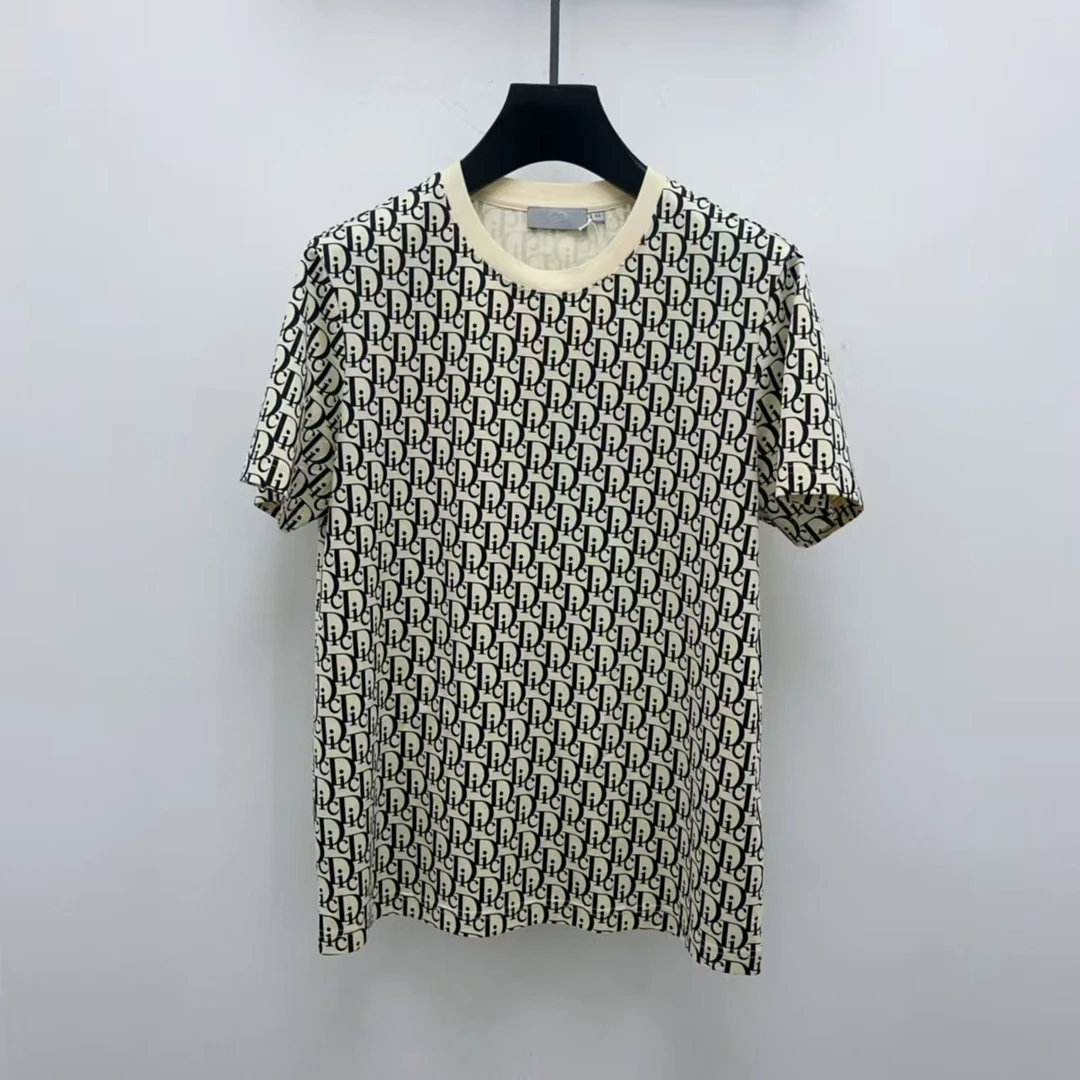 CD男士春夏新款老花满印圆领短袖T恤时尚百搭