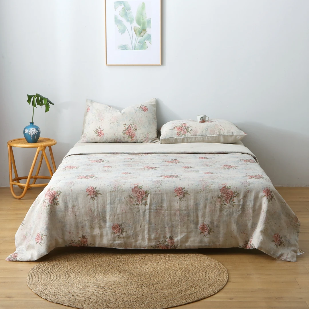 【汉麻印花夏被】100%汉麻印花夏被200*230薄被夏凉被透气干爽吸汗