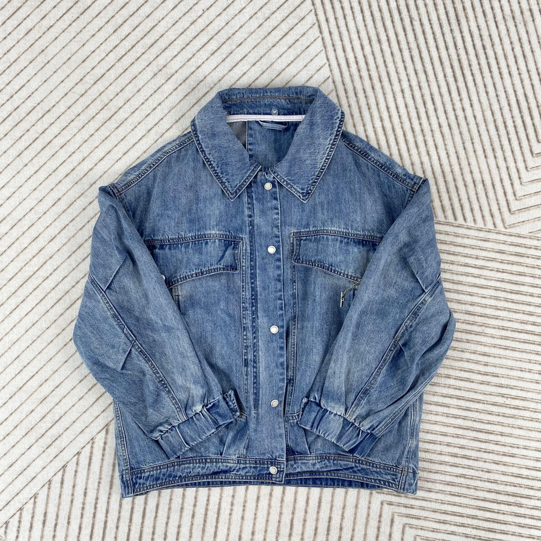 2024年春秋新款韩版大码女款港风宽松百搭休闲牛仔外套9077