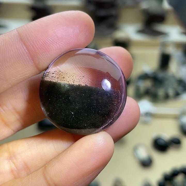 未镶嵌颈饰水晶绿幽灵圆牌定制