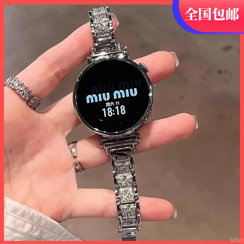 适用华为gt6手表表带gt5满天星镶钻watch5高级gt4女款gt3金属表链