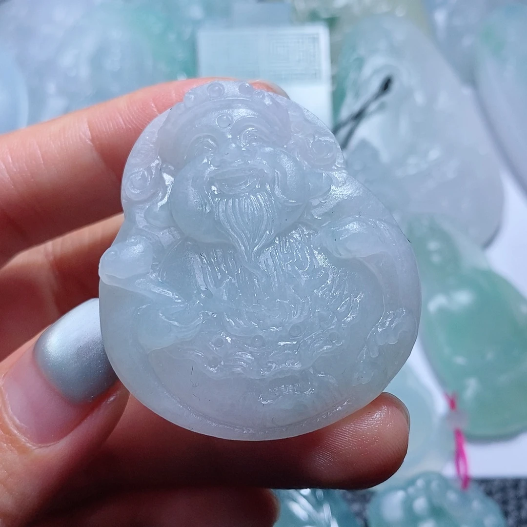 定制翡翠未镶嵌毛货付款后确认抛光