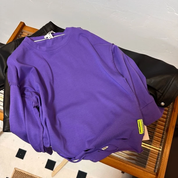 A4708男女童洋气潮流休闲百搭春秋季破洞打底