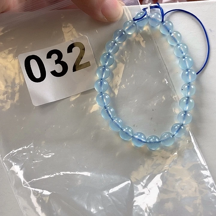 足金镶嵌合成（培育）蓝宝石手链卡7+海蓝宝