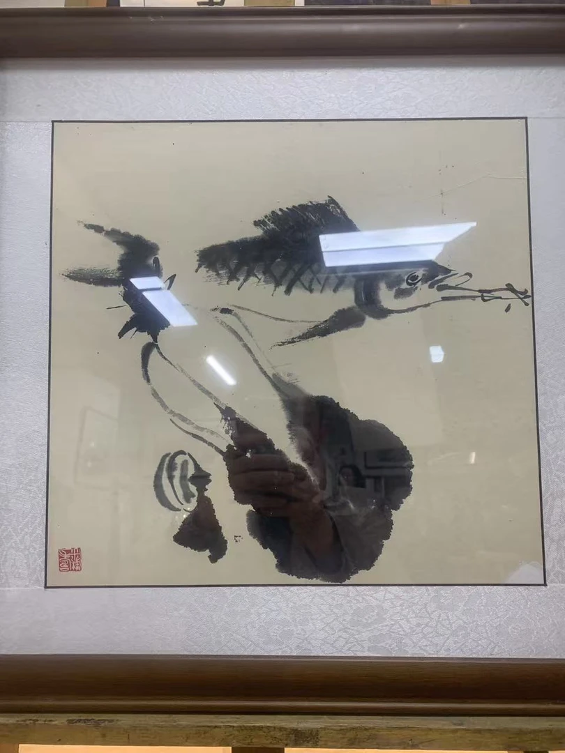 米积S花鸟一平尺带框