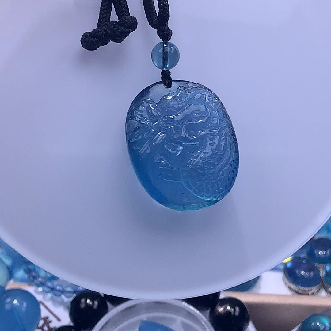 未镶嵌手串海蓝宝石龙牌520元（叠拍10件）