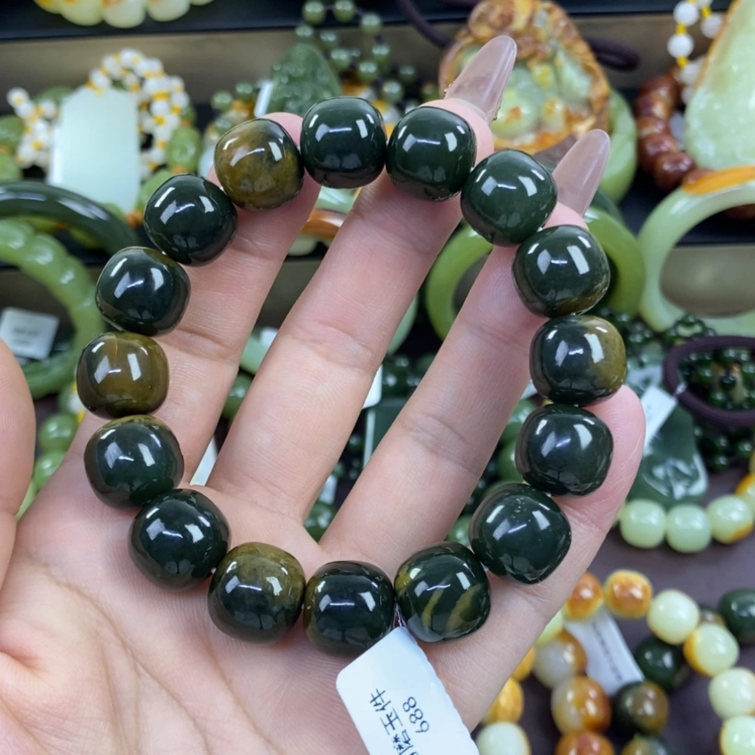 透闪石质玉未镶嵌手串手串卡14