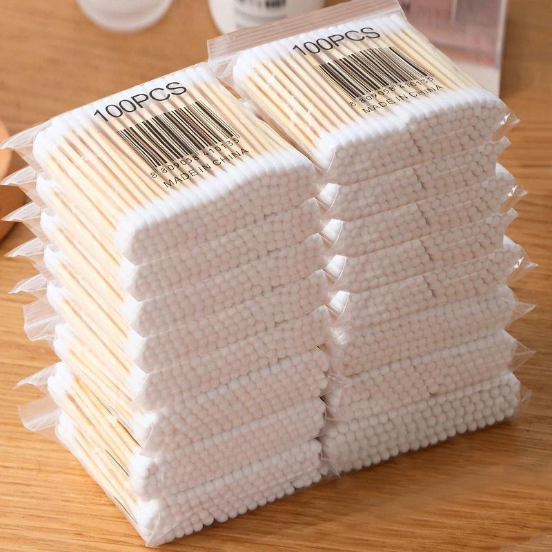 【十包】一次性掏耳朵家用棉签棒无异味卸妆美容圆头优质便携多功能