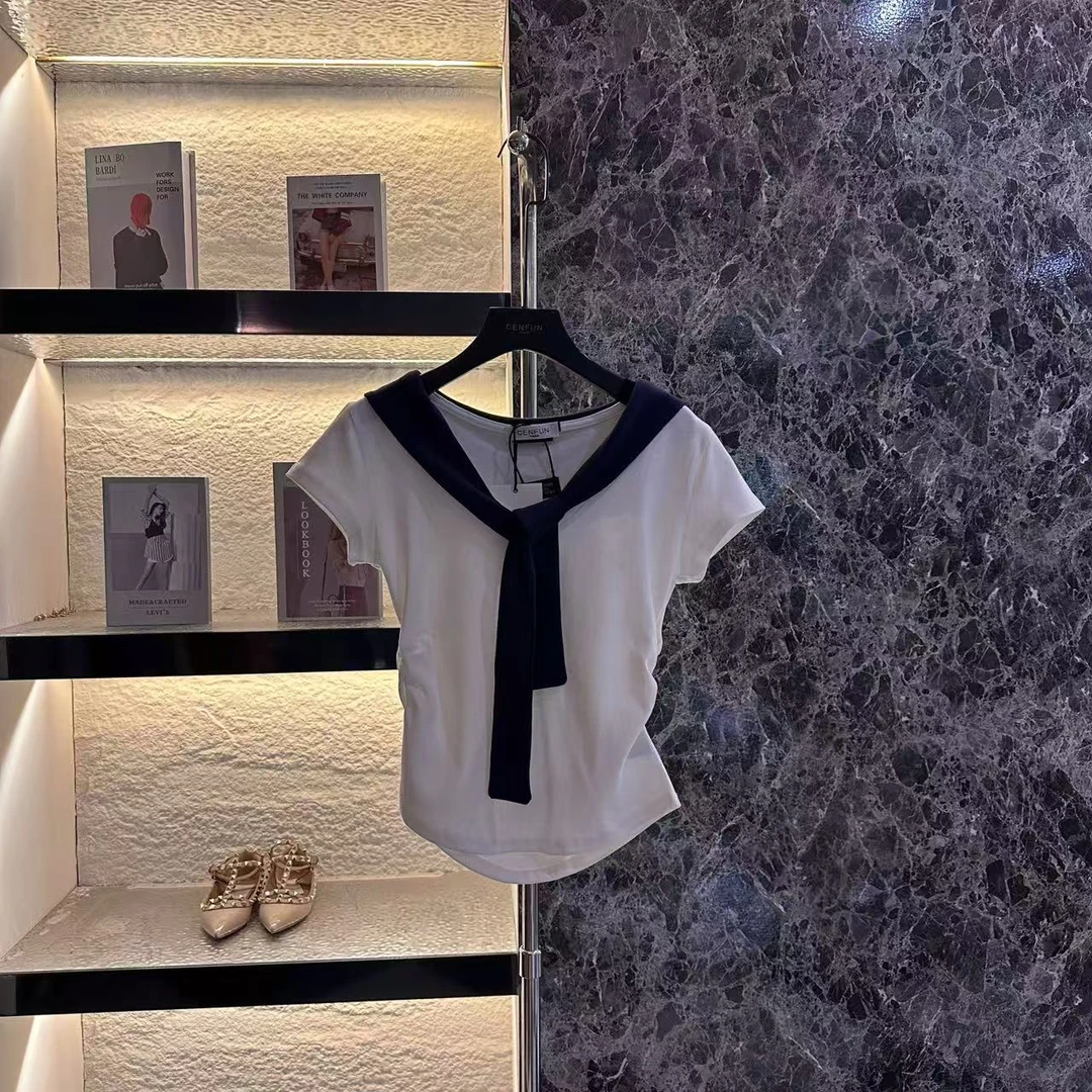 97*气质 显瘦 针织时尚假两件上衣百搭夏季 A22056