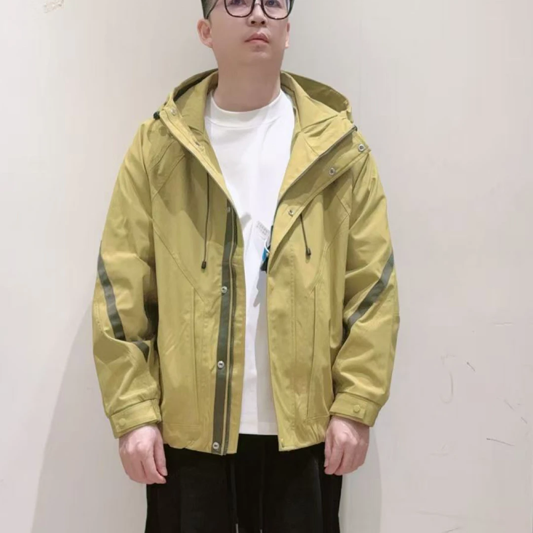 连帽风衣男秋季潮牌2025新款时尚宽松防风夹克青年户外外套5807
