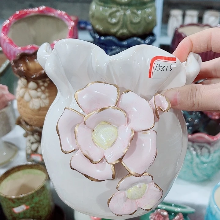 有孔。多肉陶瓷花盆满10元包邮