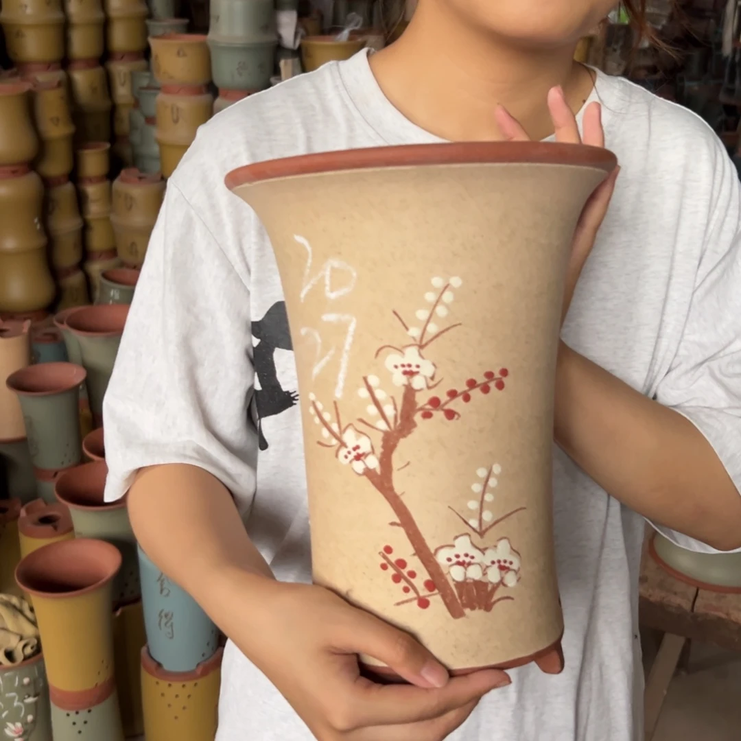 宜兴川阁紫砂花盆单个