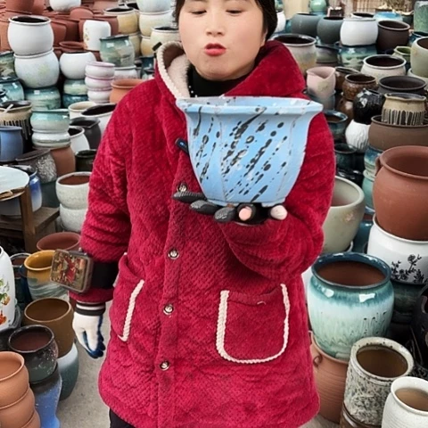 口21高15瑕疵盆子。