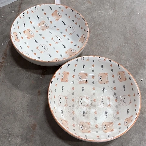 微瑕，不能明火，口径22高度6，2个大碗