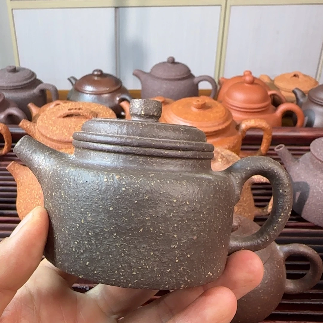 紫砂茶壶十六目红降气窑德钟150cc
