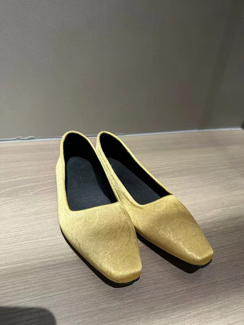 【R•YING】25新款早春国潮风“翠竹黄花”提花平底鞋