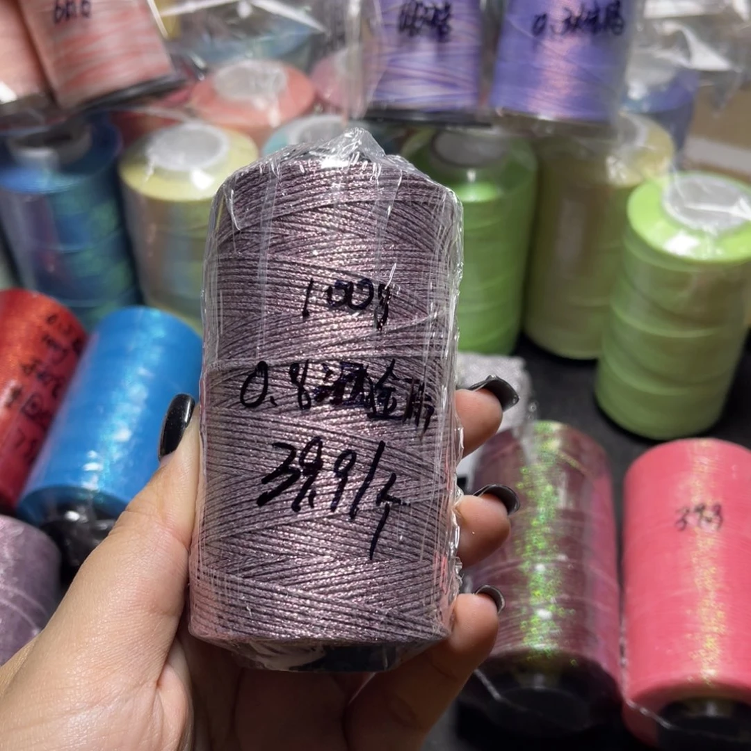 腈纶0.8洒金扁蜡100g紫调