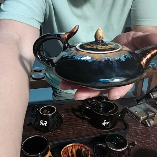 独***～天然老黑釉斗笠盏