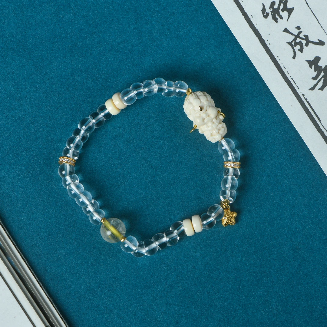 猛犸牙精雕大黑天禅韵凝晶手链