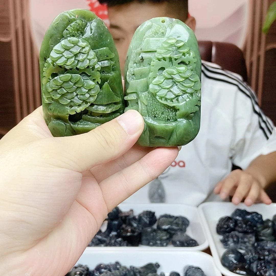 和田玉（碧玉）未镶嵌挂件多样性随机发一