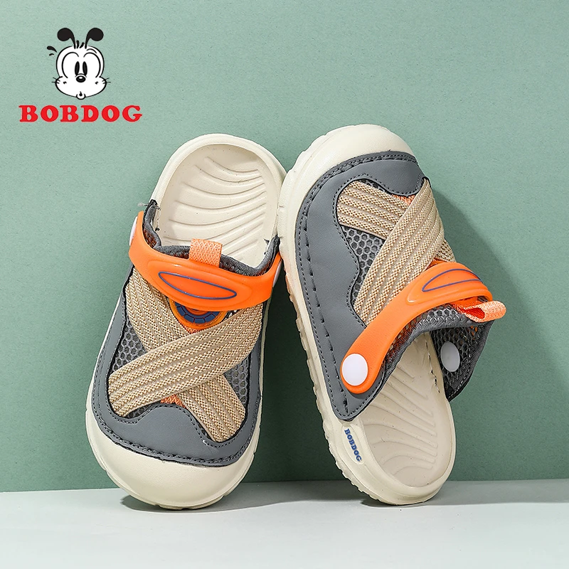 巴布豆夏季儿童踩屎感凉拖鞋EVA防滑凉鞋6-12岁男女童透气洞洞鞋