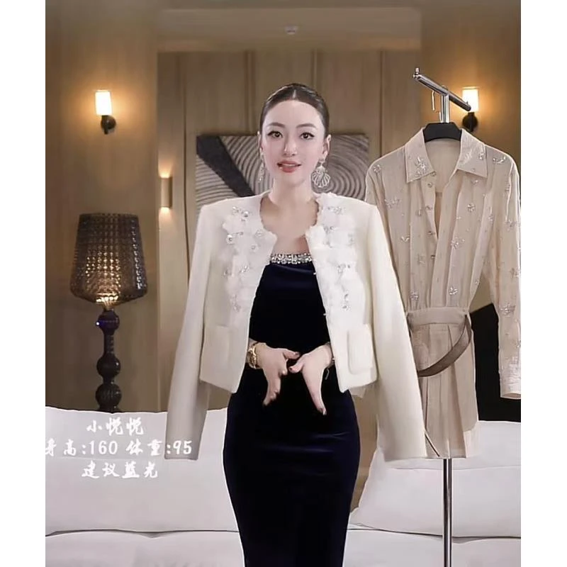 程悦夫妇【新品】A-02203时尚名媛法式气质重工短款外套