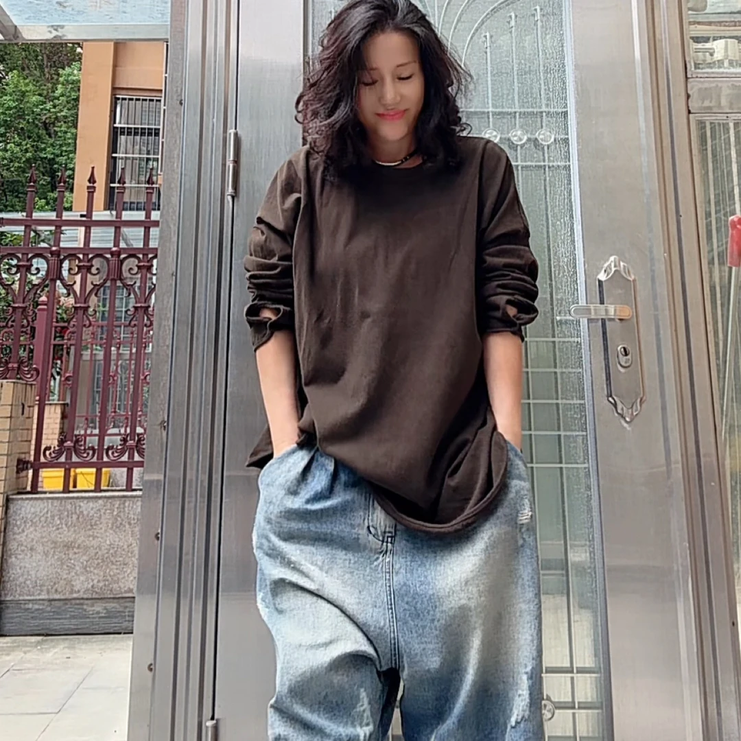 宽松加厚磨毛T恤 衣长75 胸围140