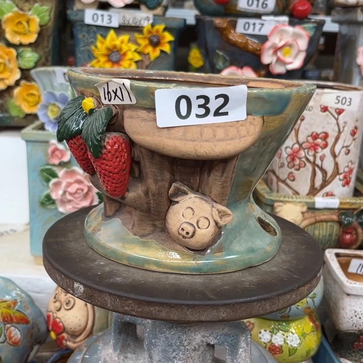 紫砂花盆粗陶材质多肉花盆