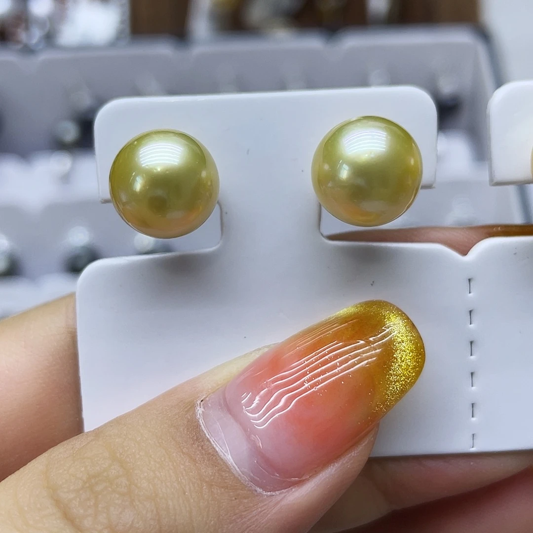 海水珍珠耳饰银S925镶嵌