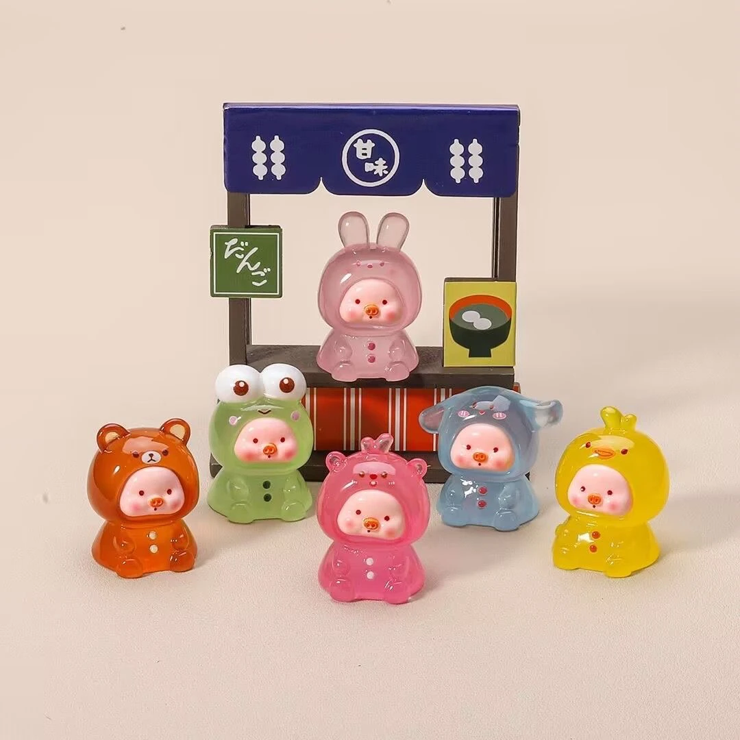 【九宫格+许愿+对对碰】夜光实色坐坐猪手工diy创意摆件挂件