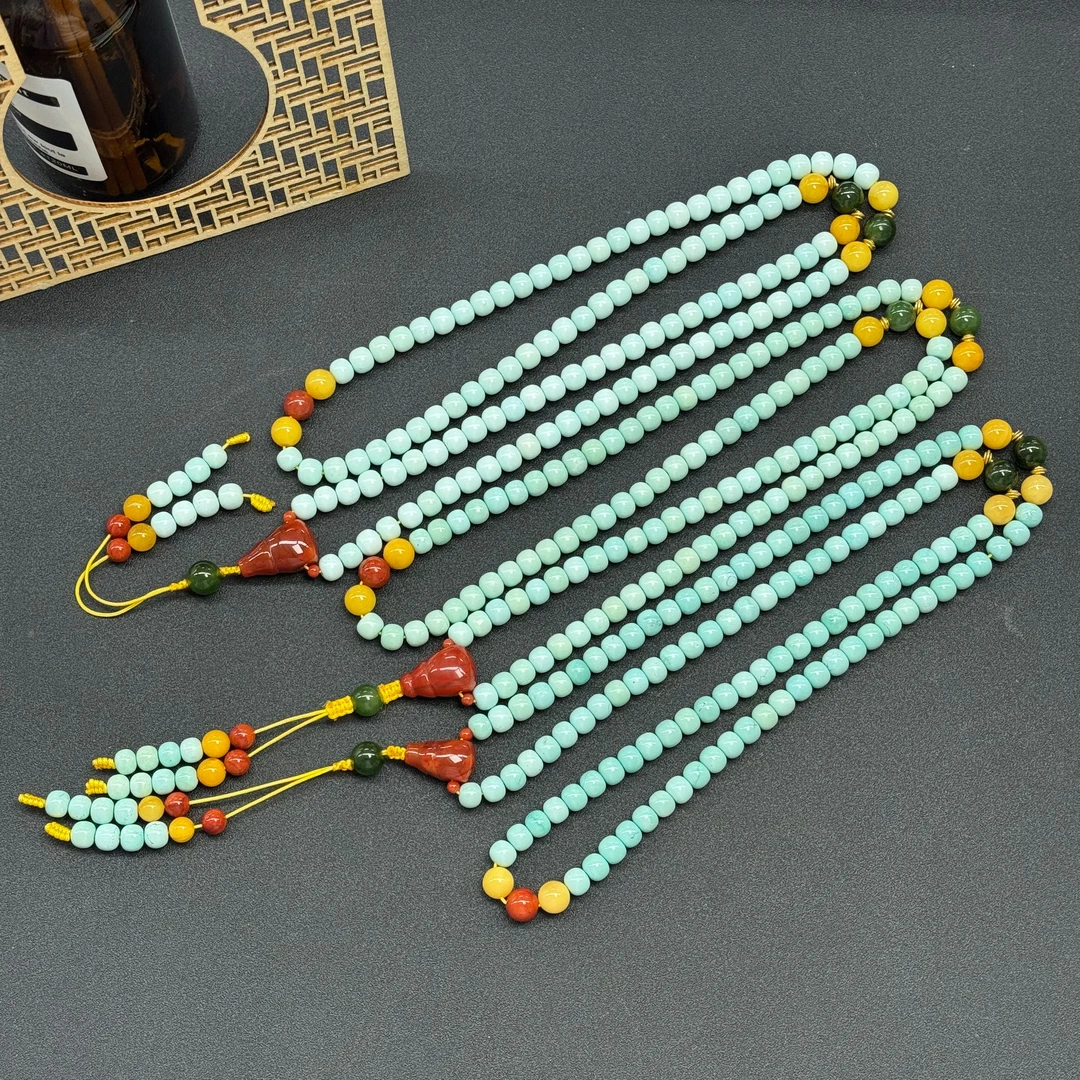 【厚爱公主专享】18K金绿松石老形108项链LSWG-574 多样性发一