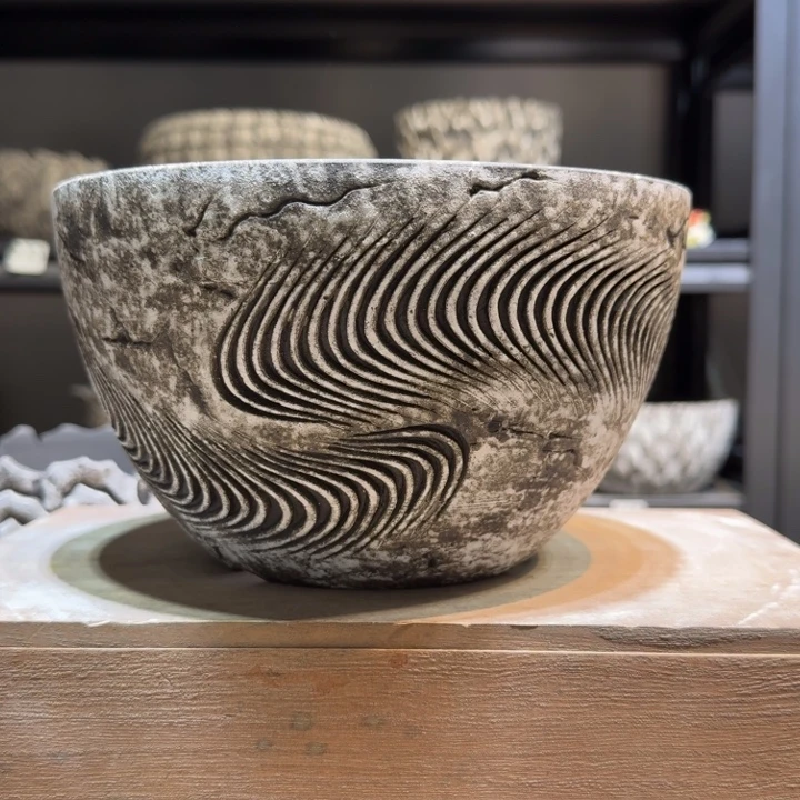 内口18.5高11.5黑陶大盆全甜