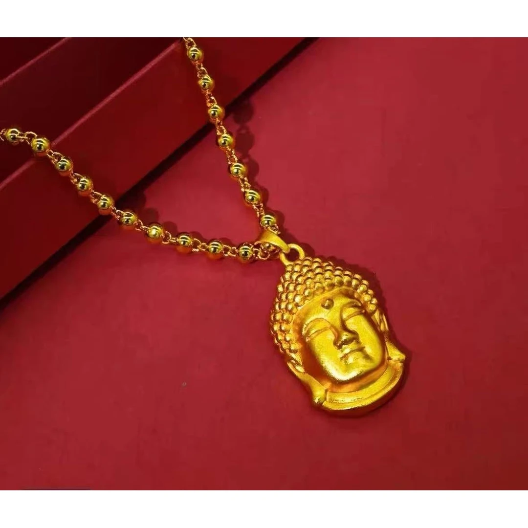 【Y】K色经典大气款佛度有缘人佛头合金吊坠合金链SCD22