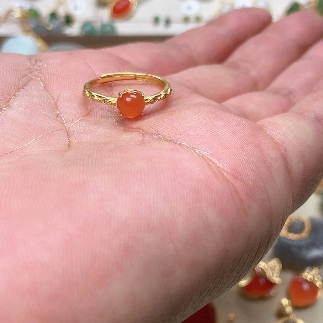 和田玉戒指银S925镶嵌