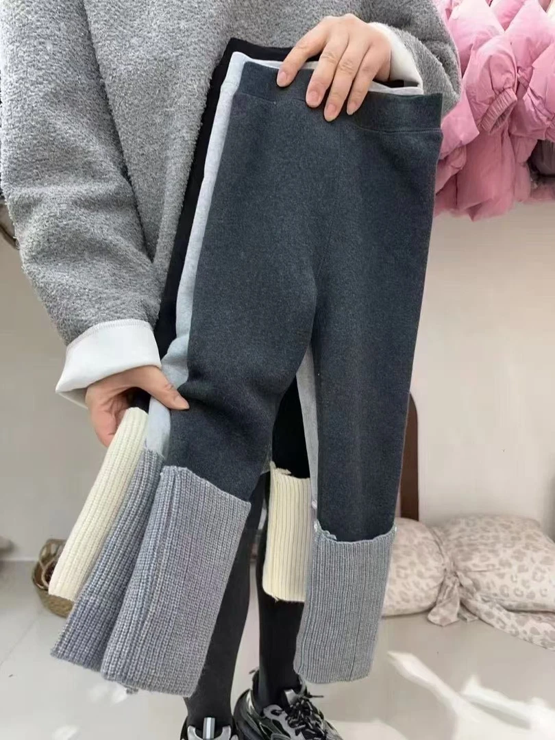 女童加厚打底裤高腰加绒外穿宝宝休闲长裤