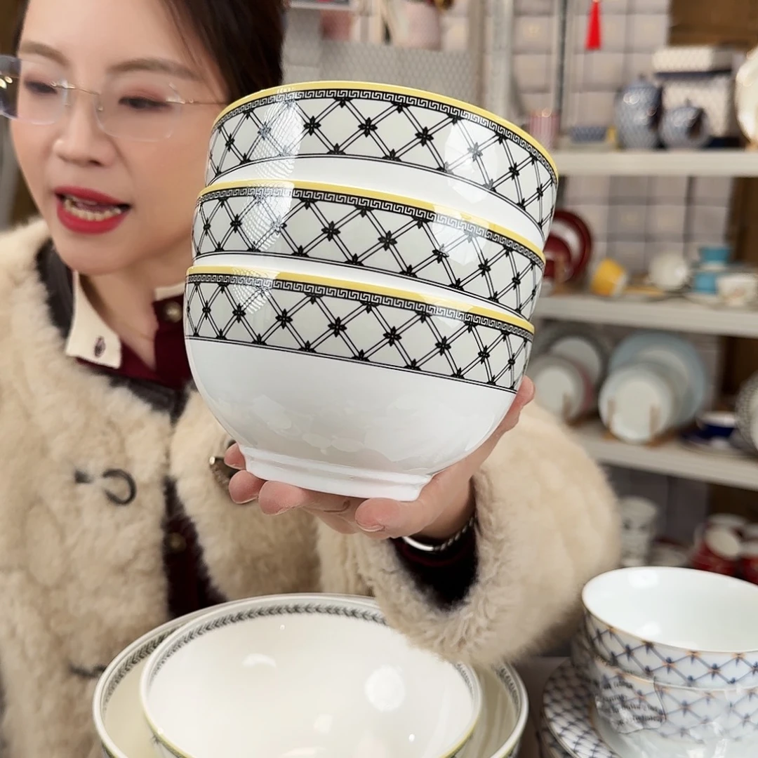 骨瓷5.5英寸饭碗14cm3个
