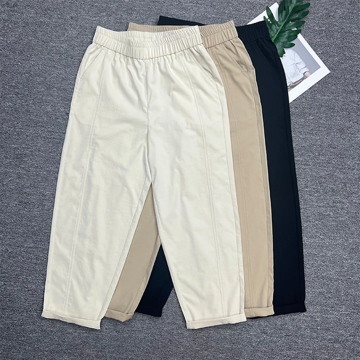 新品上新！夏季超薄宽松百搭九分遮胯显瘦镰刀老爹裤 82452