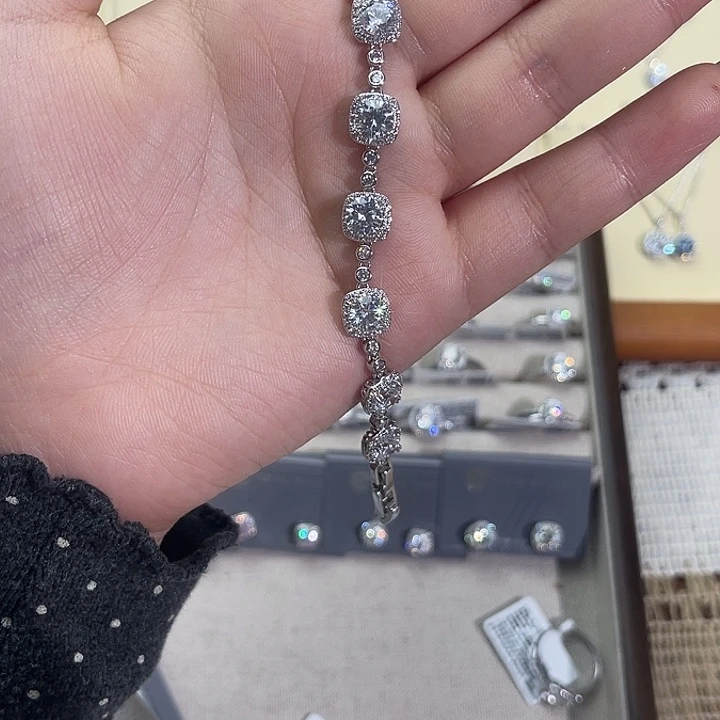 石英石纯铜锆石合金手链