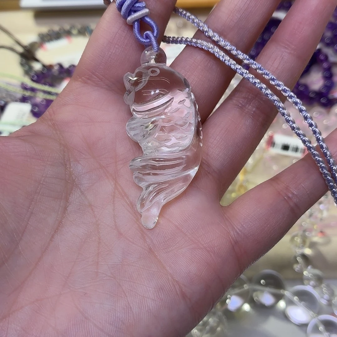 玉白水吊坠净体小鱼