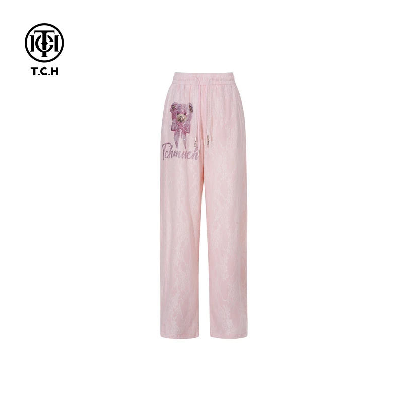下架-TCH2025春季新款烫钻小熊时尚休闲百搭长裤T75A20E5126