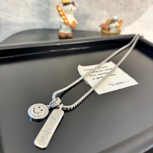 铜合金合成锆石项链 爱心十字笑脸项链XL2822