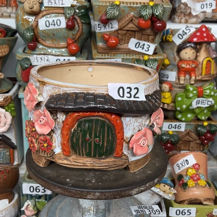 紫砂花盆粗陶材质多肉花盆