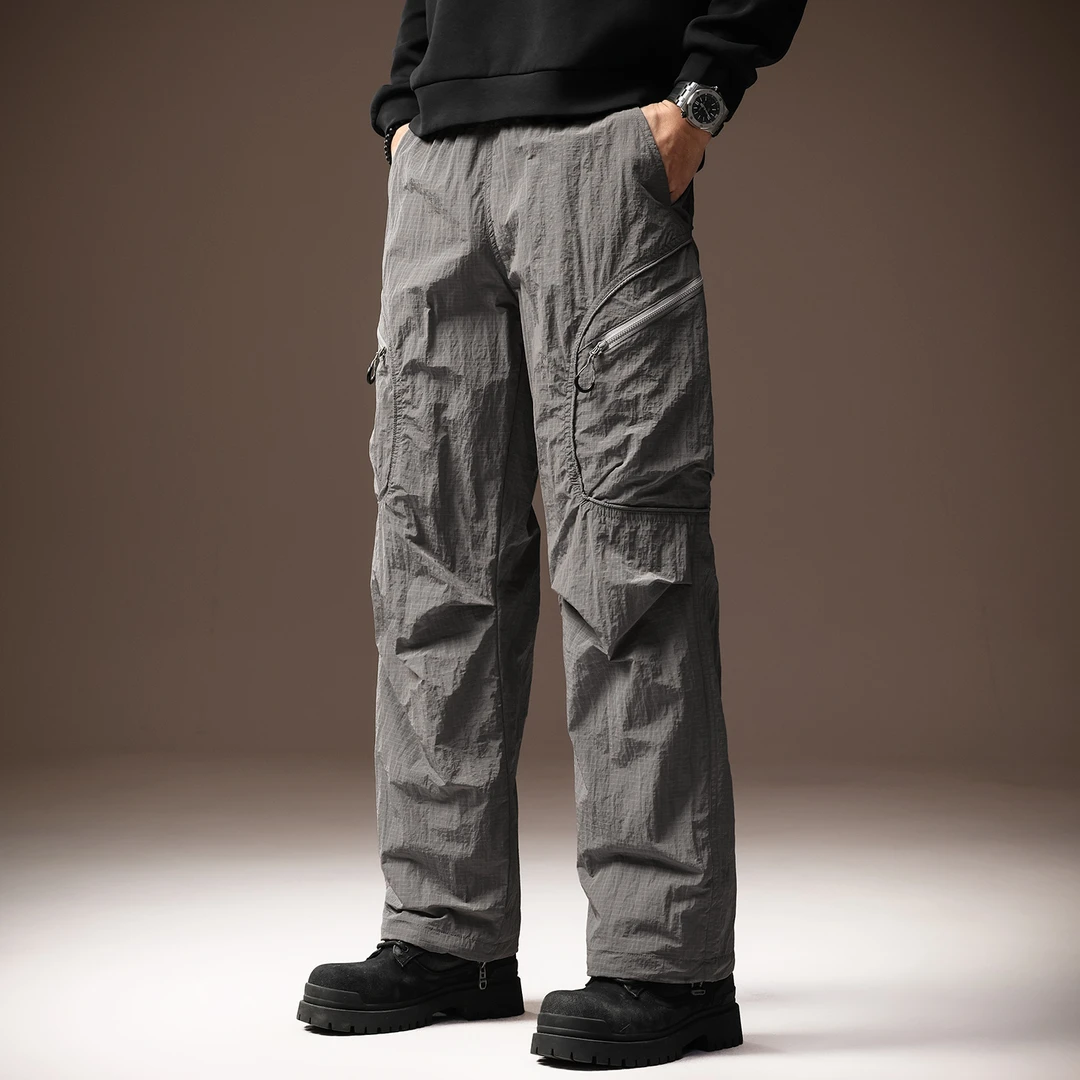 高端轻量户外徒步冲锋裤子男秋季新款防泼水防风耐磨机能工装长裤