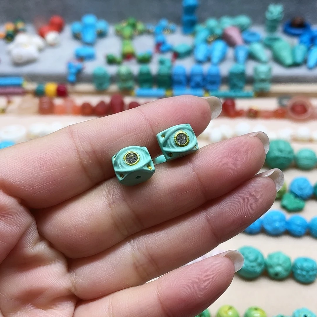 无非金属纯手工雕刻天使之眼一对