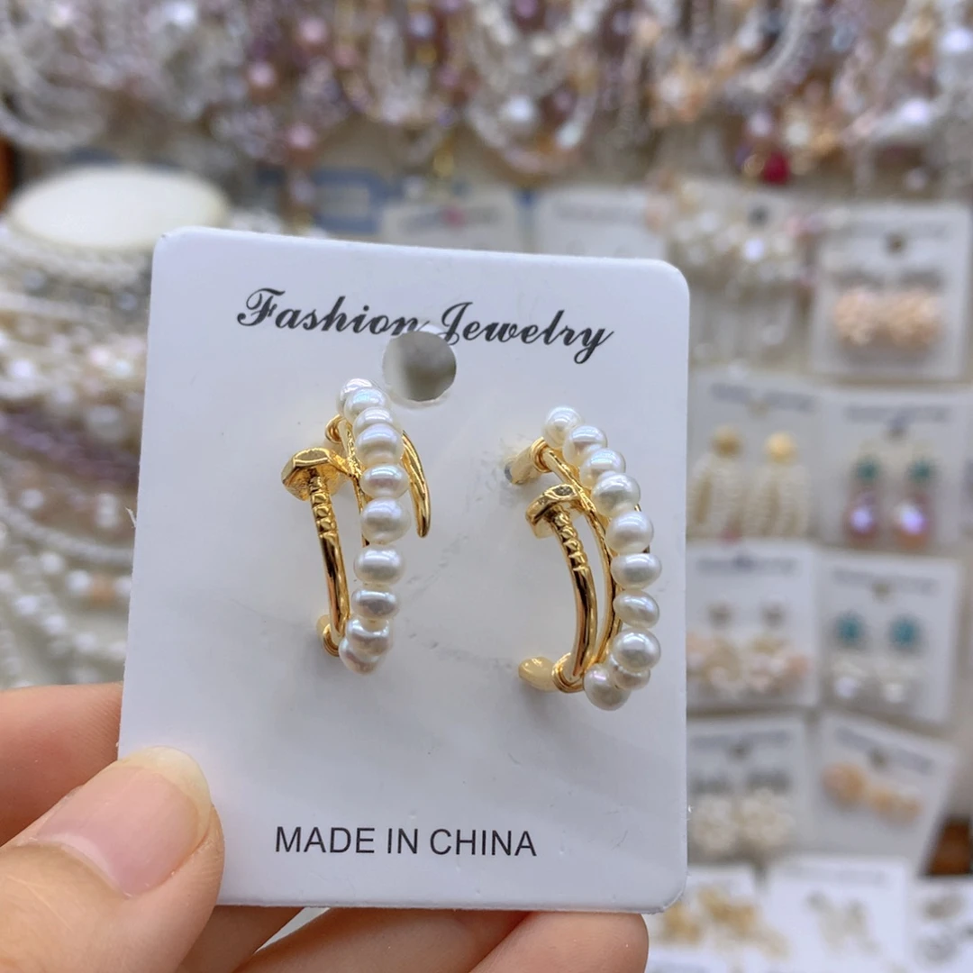 银S925镶嵌淡水珍珠耳饰