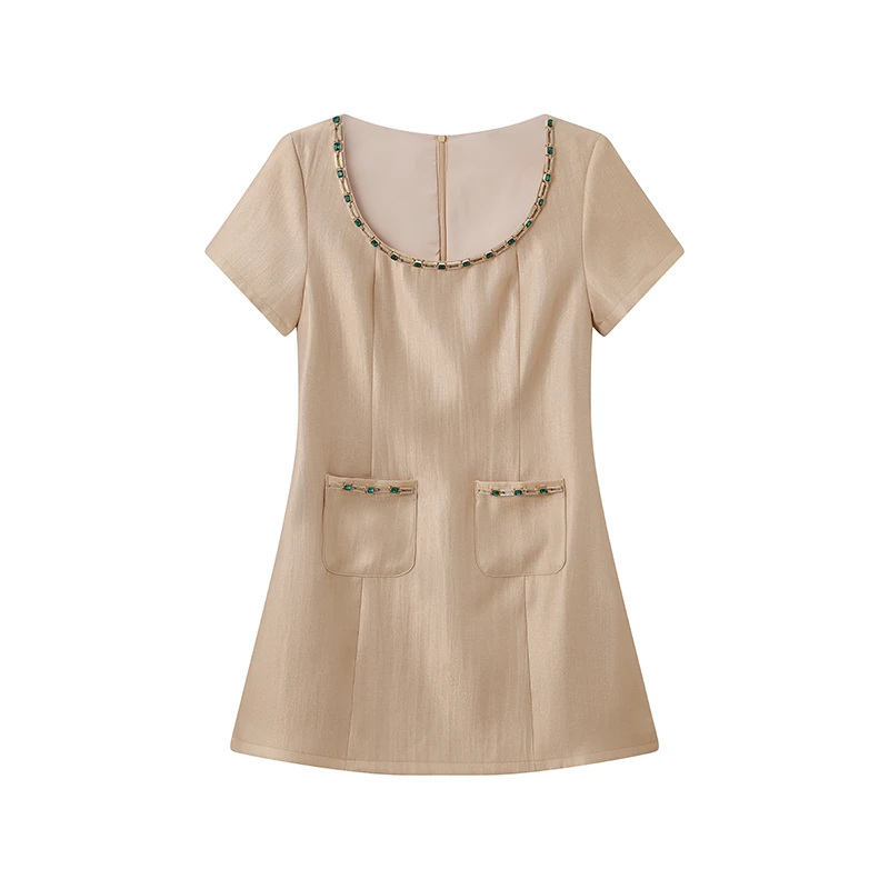 【XDANAN】轻奢短袖连衣裙