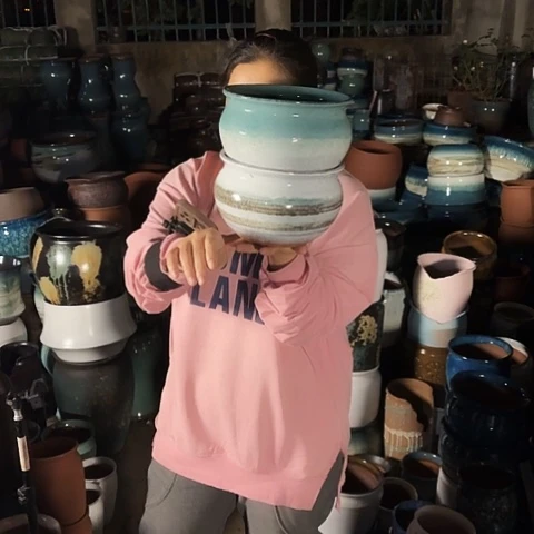 19口13高瑕疵两个盆。